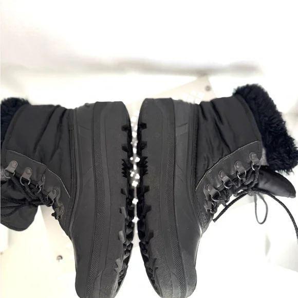 Sorel Black Insulated Boots Size 7 Lace Up Rubber Sole Winter Waterproof Snow - Picture 6 of 7